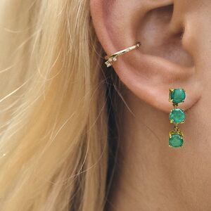 14k Gold- Natural Colombian Emerald Earrings - 2.5CTTW -Dangle Earrings- 2.8g